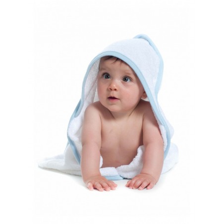 Babybadhanddoek wit-blauw